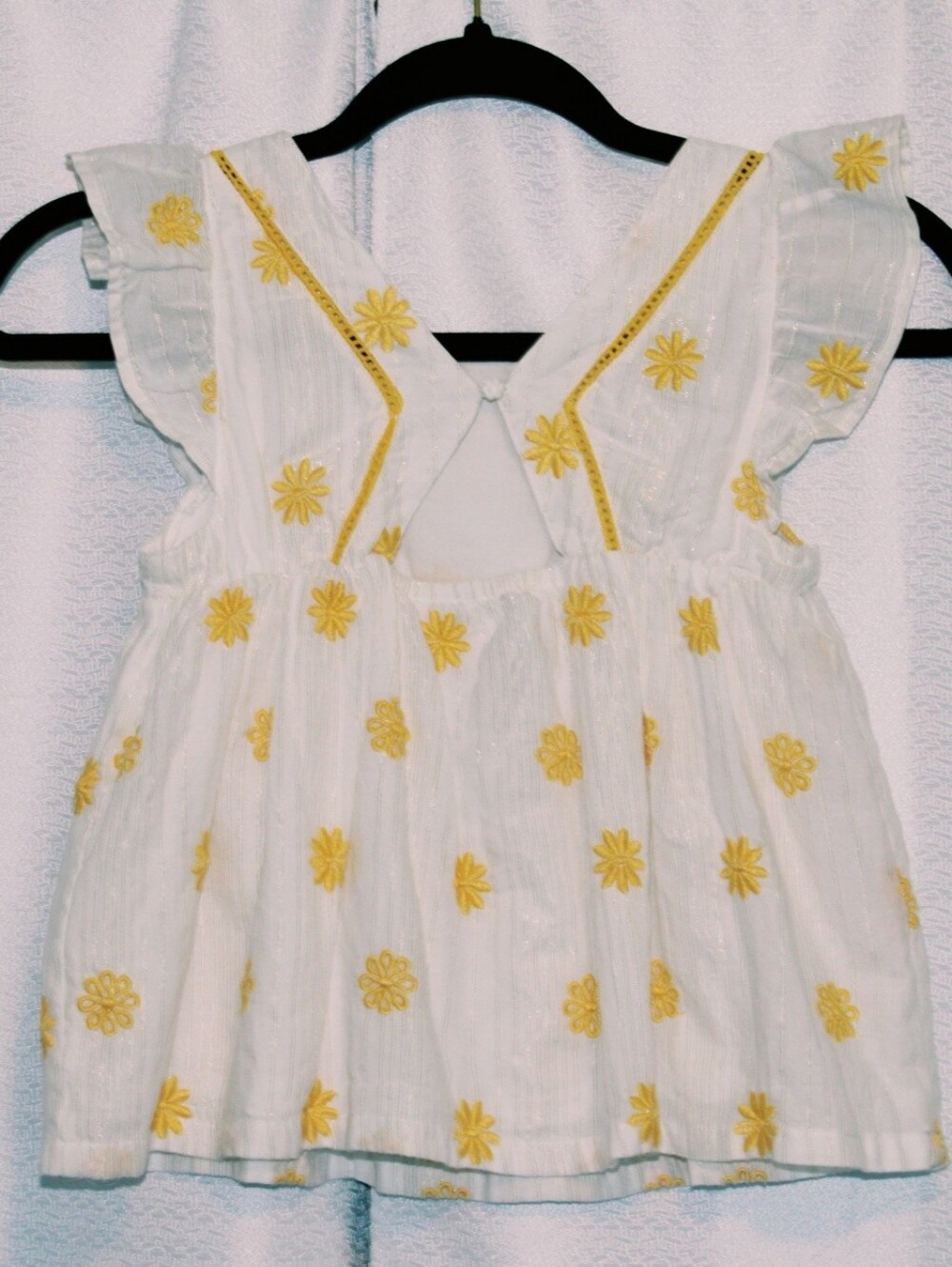 Haute Hippie Kids Style White Embroidered Floral Blouse Girls M (7/8) - Picture 2 of 6